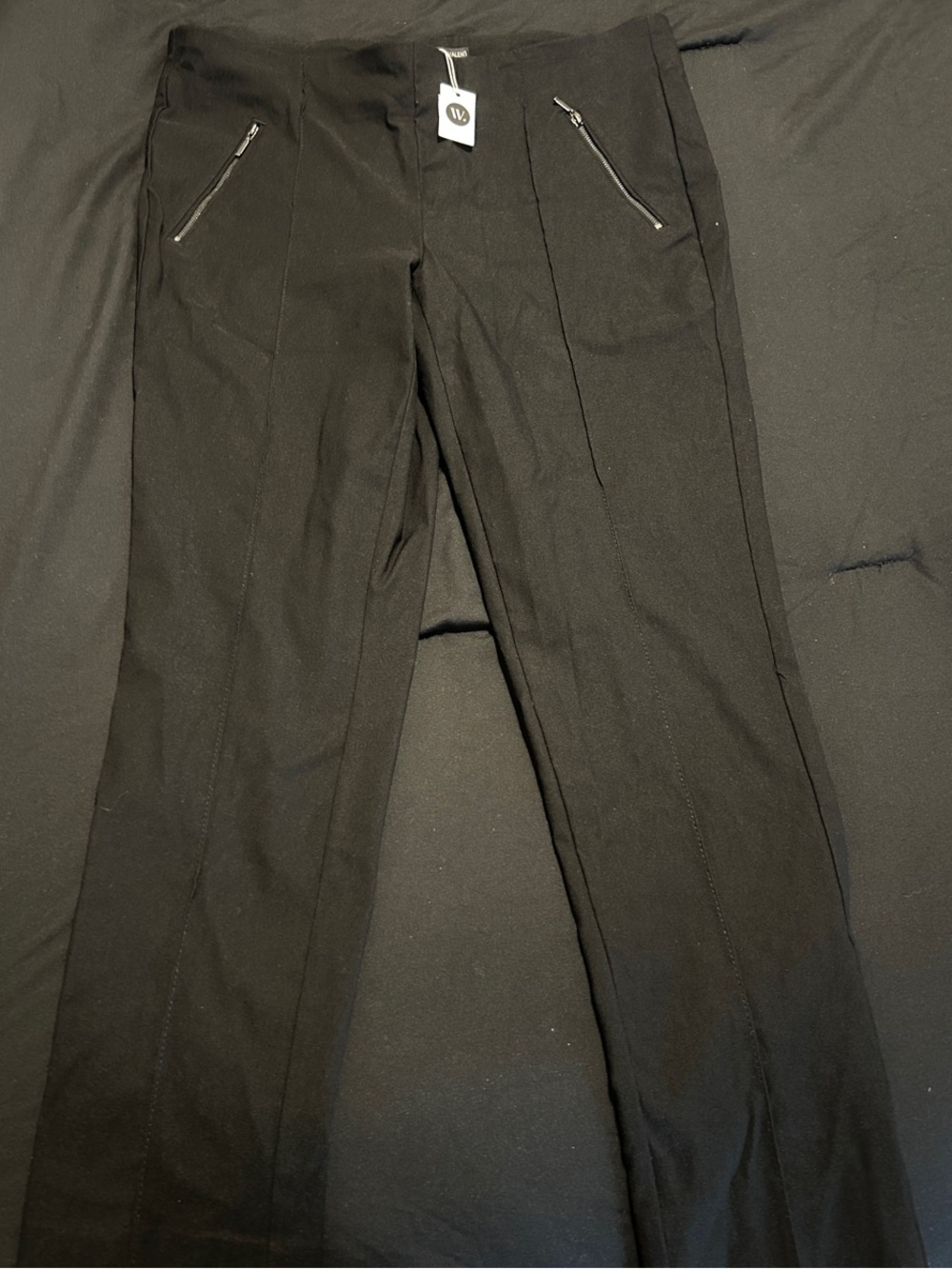 Michel Studio Black Men's Dress Pants with Zip Pocket Accents